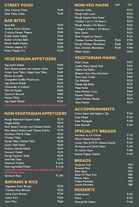 Menu of Punjabi By Nature, Sector 72, Noida