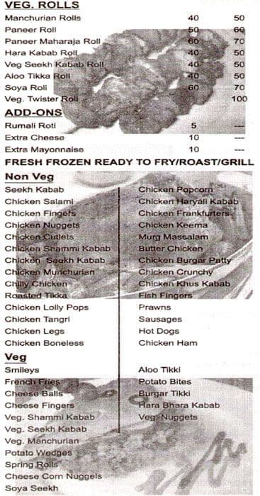 Deep Chicken Corner menu