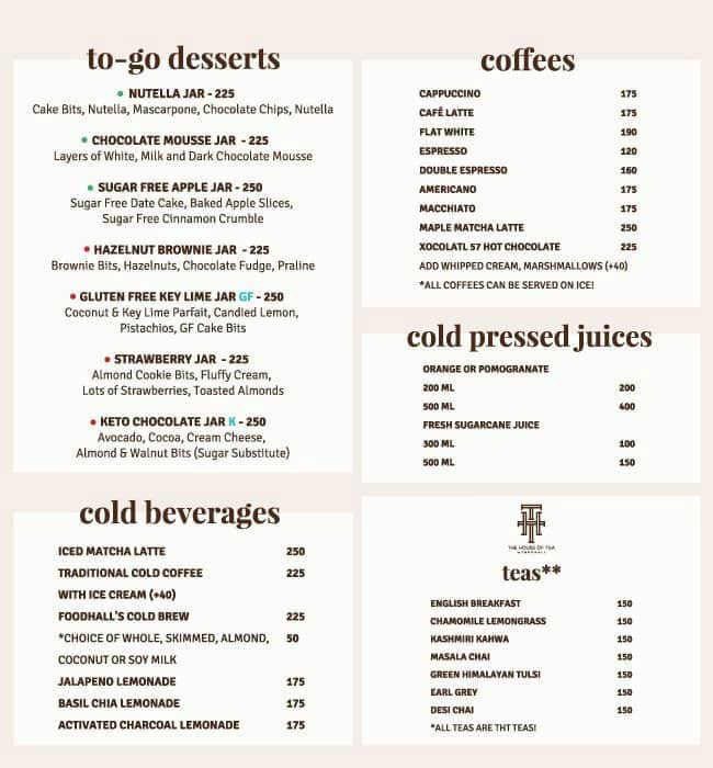 Foodhall menu