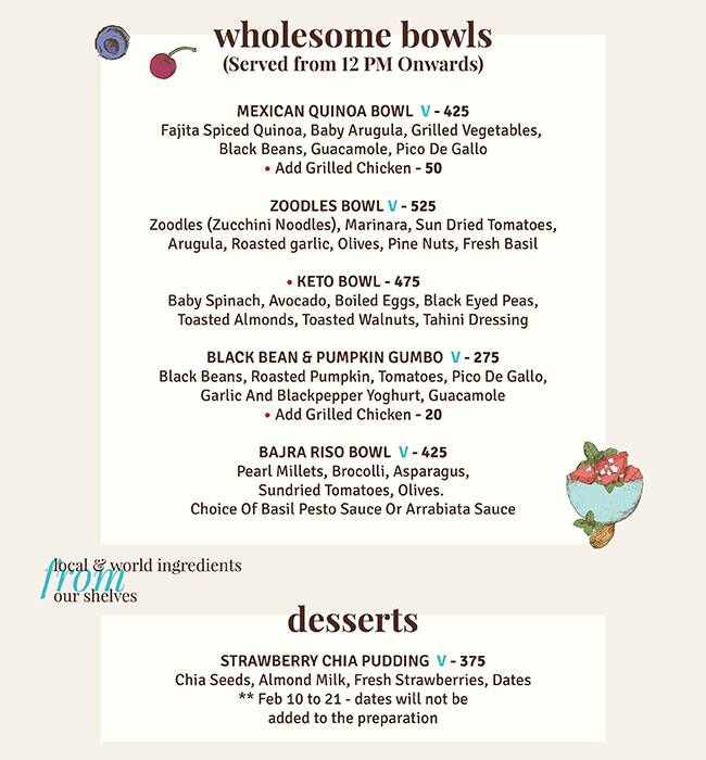 Foodhall menu