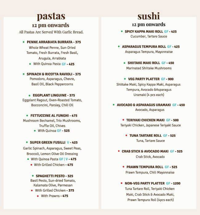 Foodhall menu