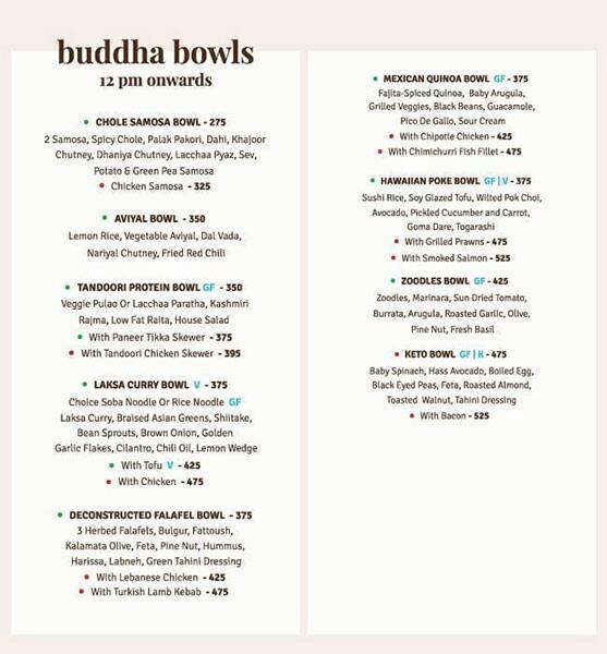 Foodhall menu