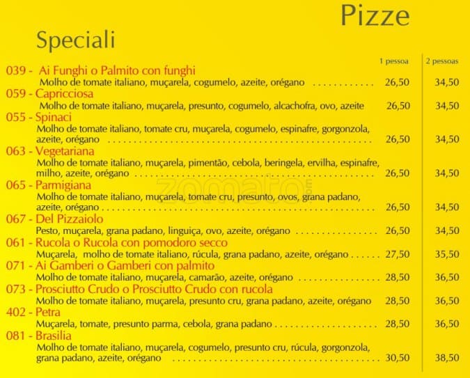 Pizzeria Don Giovanni cardápio