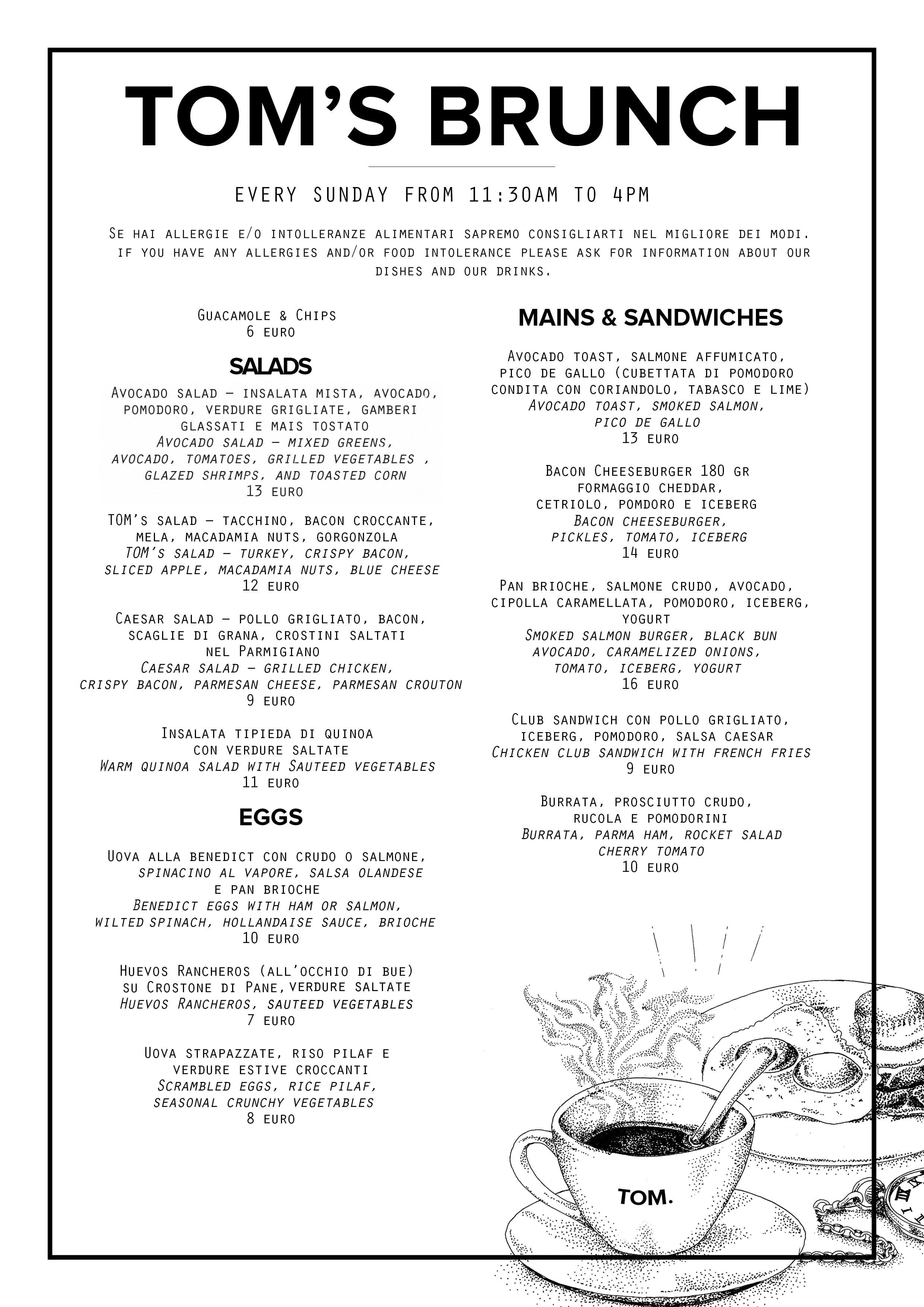 Menu di Tom. - The Ordinary Market 