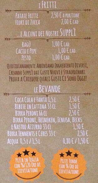 Menu di C'è pizza e pizza 