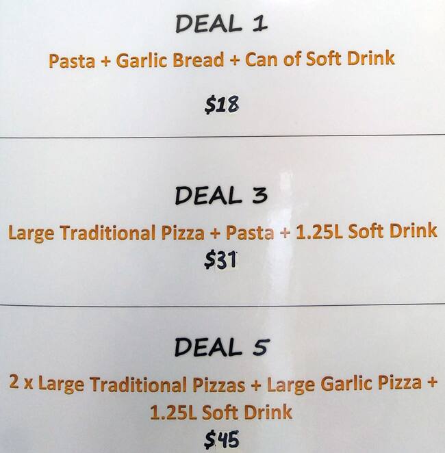 Pizza Day menu