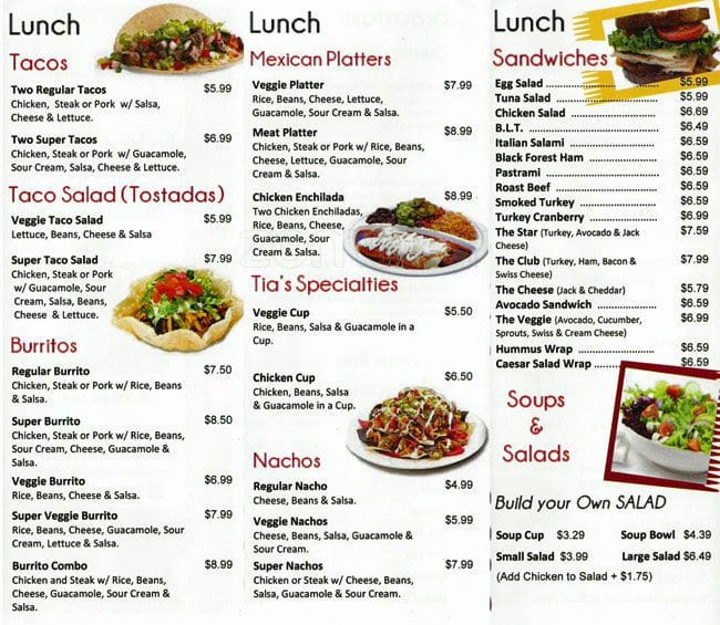 Tia Maria Cafe Menu, Menu for Tia Maria Cafe, Downtown Oakland, Oakland