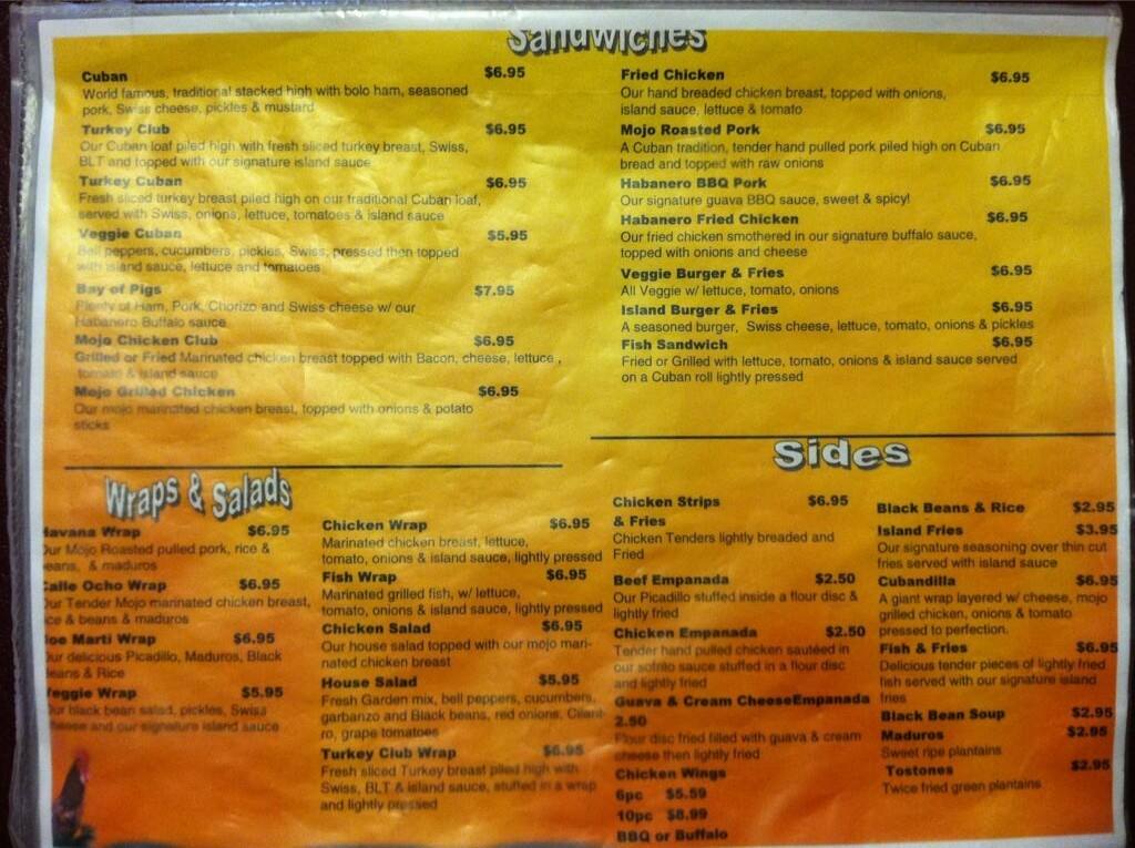 The Black Bean Menu, Menu for The Black Bean, Oakland, Pittsburgh