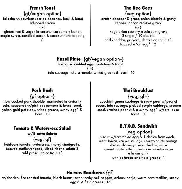 The High Dive Menu, Menu for The High Dive, Hawthorne, Portland