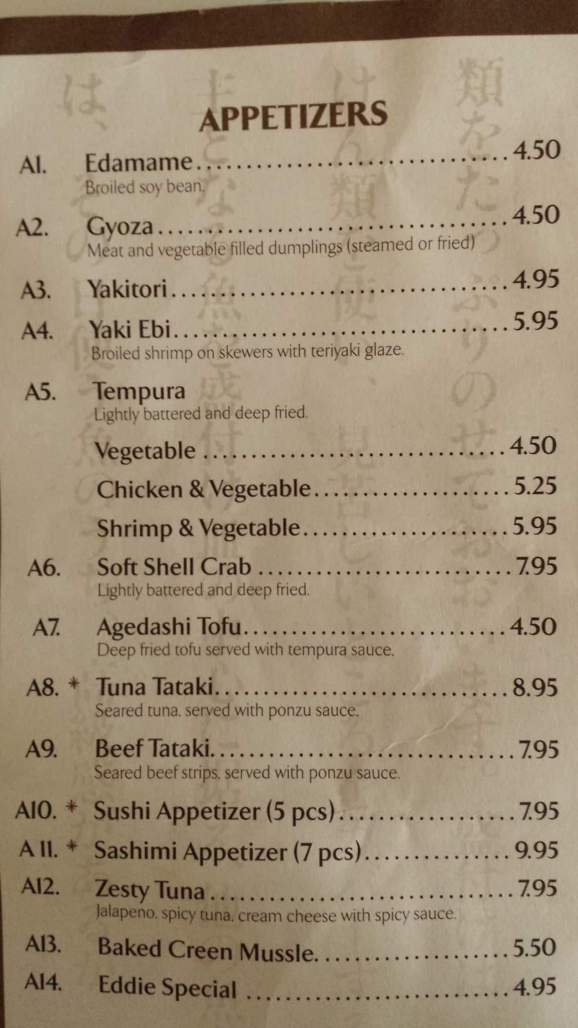 Menu at Zhang Fancy Q Sushi Bar And Grill, Waycross