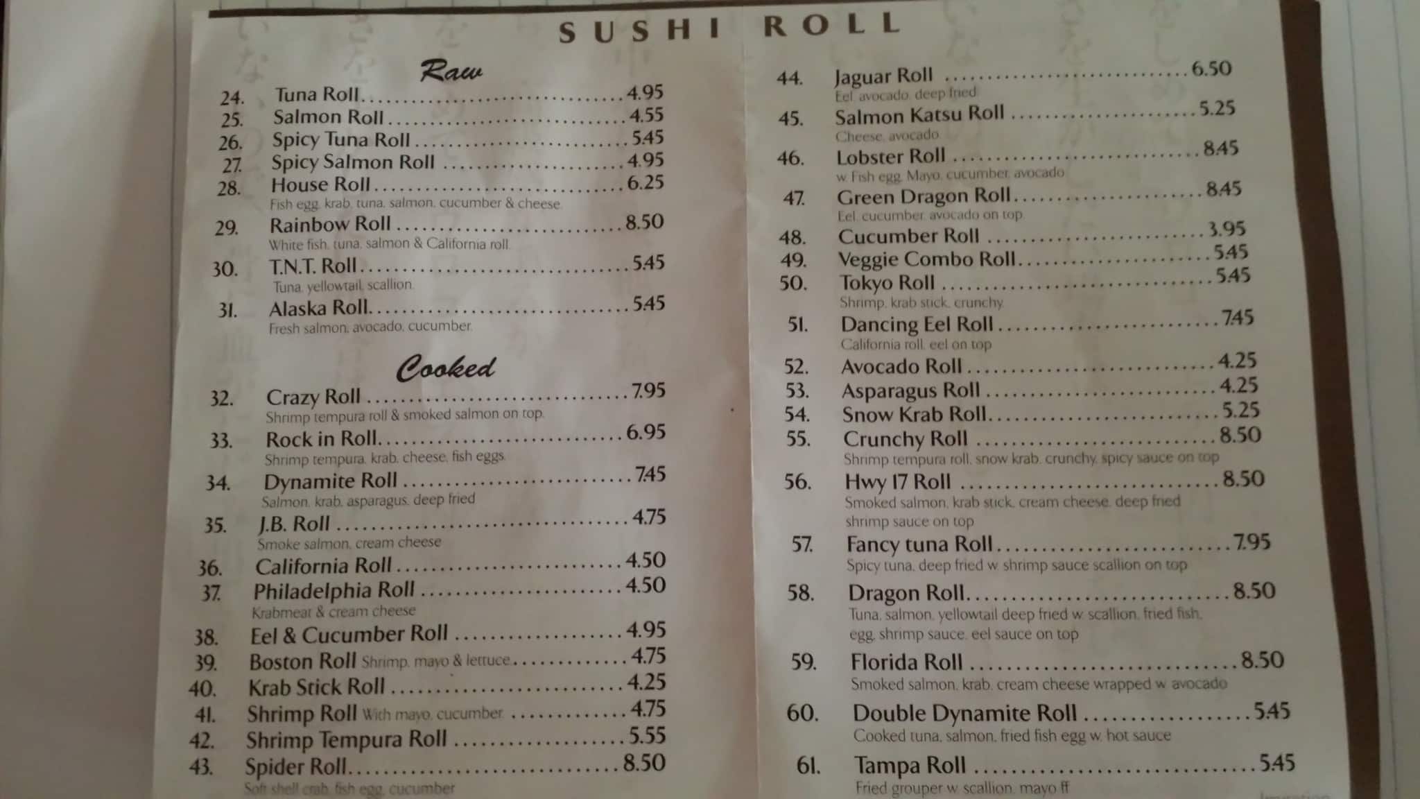 Menu at Zhang Fancy Q Sushi Bar And Grill, Waycross