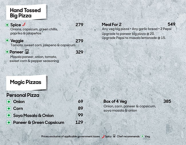 Menu at Pizza Hut, Rajkot, Shop13 & 14