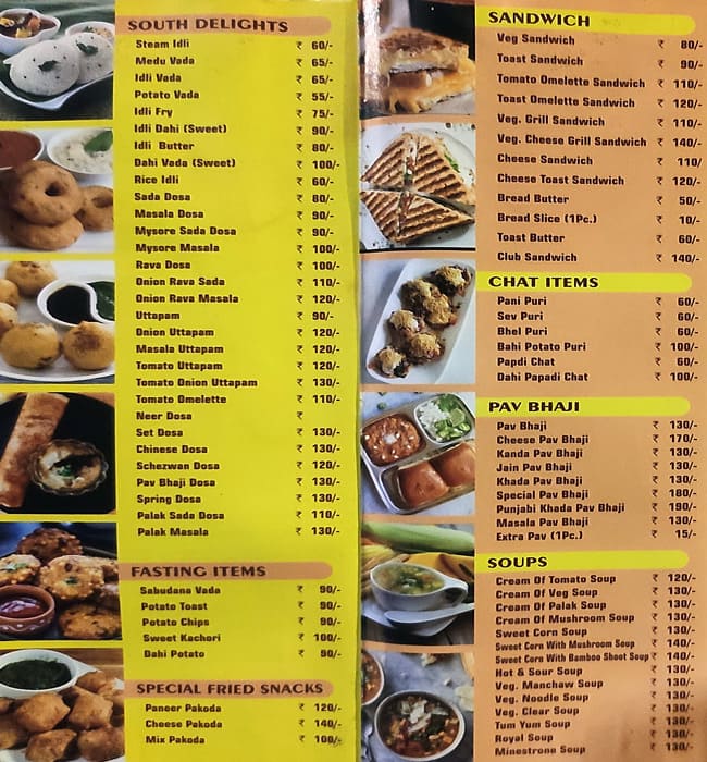 Diaa Pure Veg Restaurant menu