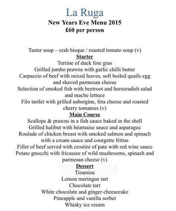 La Ruga menu
