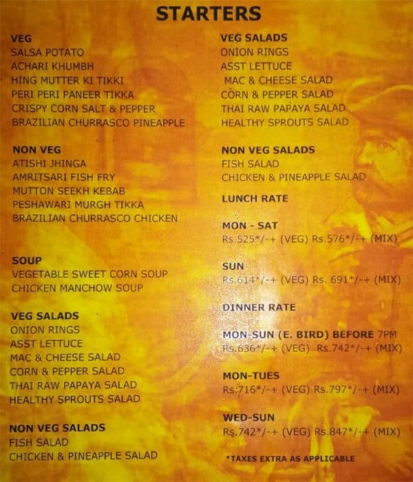 Pirates of Grill Menu, Menu for Pirates of Grill, MG Road, Gurgaon Zomato