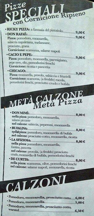 Menu di La Vera Pizza Italiana 