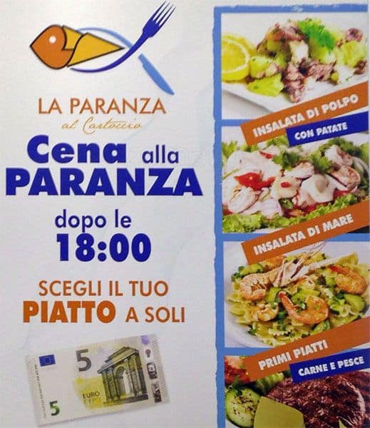 Menu di La Paranza al cartoccio 