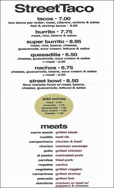 stripes taco menu