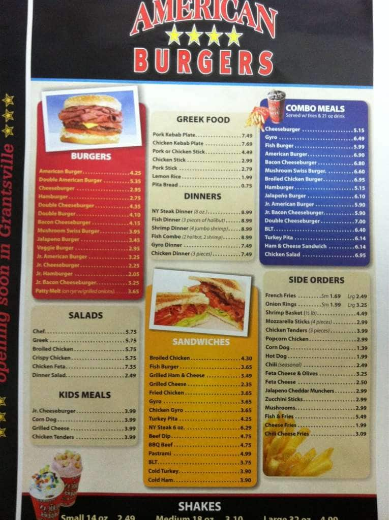 American Burgers Menu, Menu for American Burgers, Tooele, Salt Lake ...