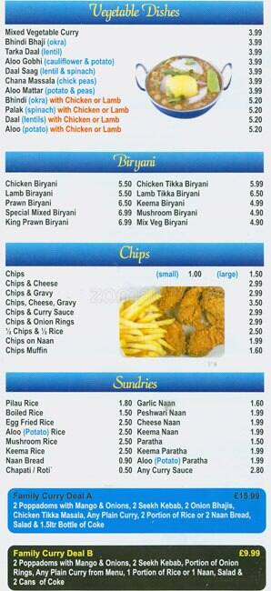 City Spice menu