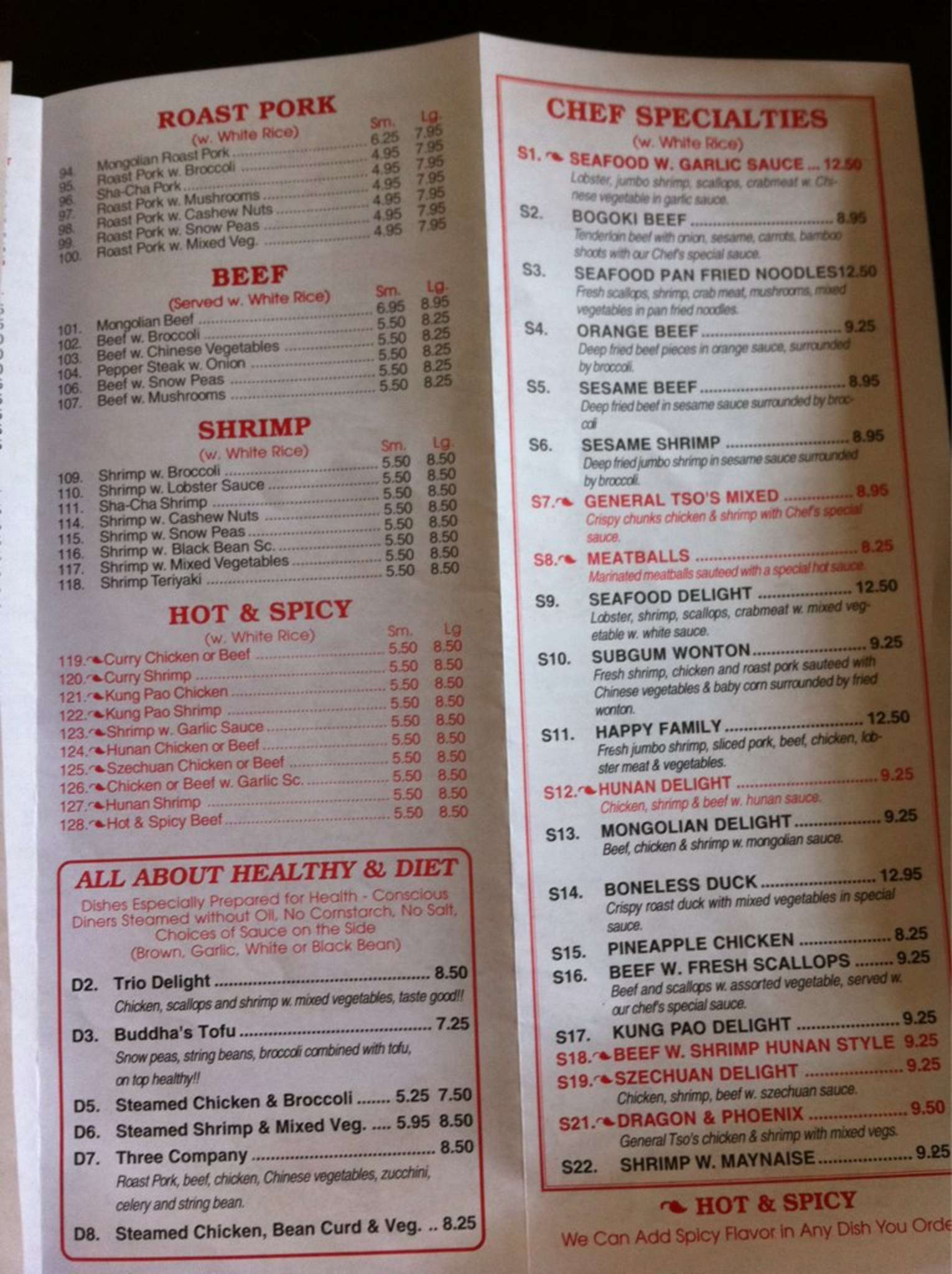 chopsticks cafe menu
