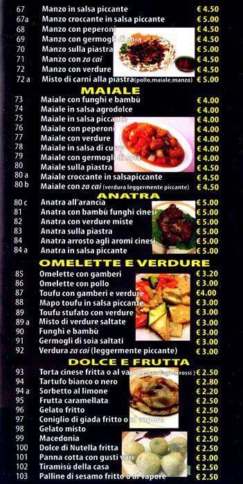 Menu di Cucina Cinese L'Oasi del Gusto 
