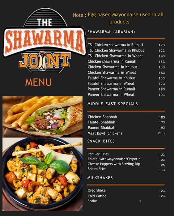 Menu at THE SHAWARMA JOINT, Hyderabad, 11131386