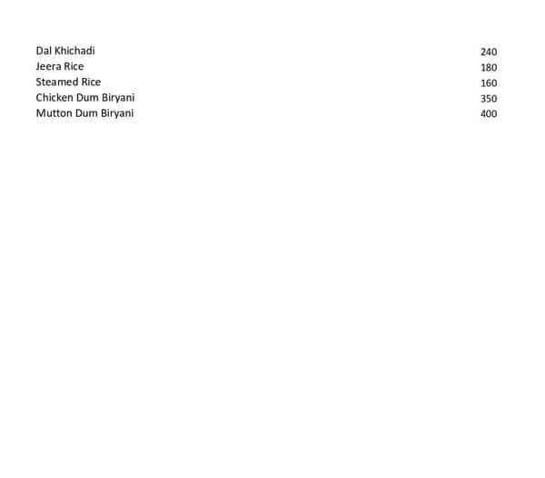 Chillies Restaurant & Cafe menu