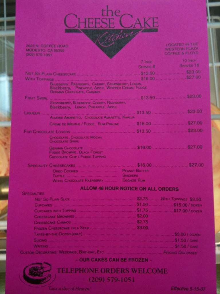 Cheesecake Kitchen Modesto Menu Cheesecake Kitchen Modesto Menu