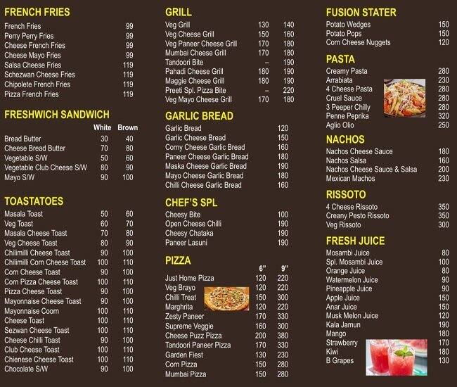 Preeti Sandwich & Juice Centre Menu - Zomato