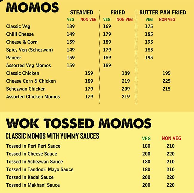 The Momo Co. menu