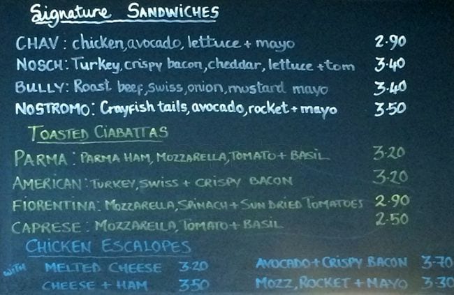 Brio menu