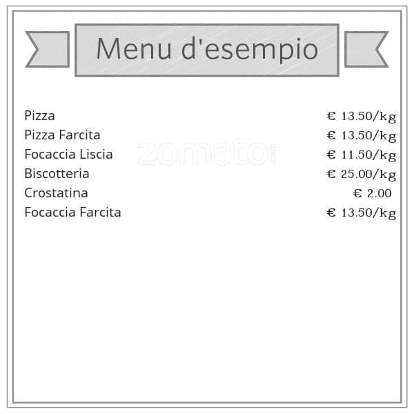 Menu di Fugazzola 