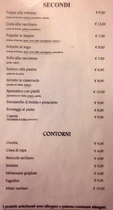Menu di Pigneto Caffe Rome 