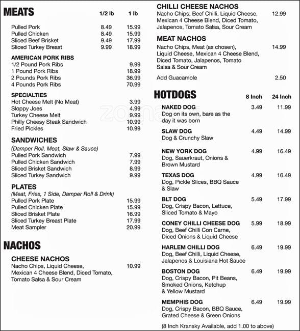 Memphis BBQ Pit Menu, Menu for Memphis BBQ Pit, Penrith, Sydney ...