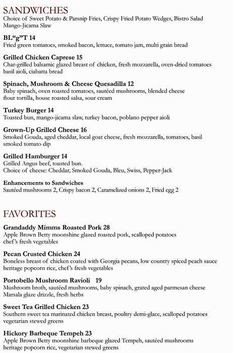 Menu at Fandangle's-Sheraton Atlanta Hotel, Atlanta