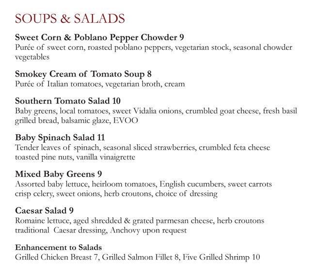 Menu at Fandangle'sSheraton Atlanta Hotel, Atlanta