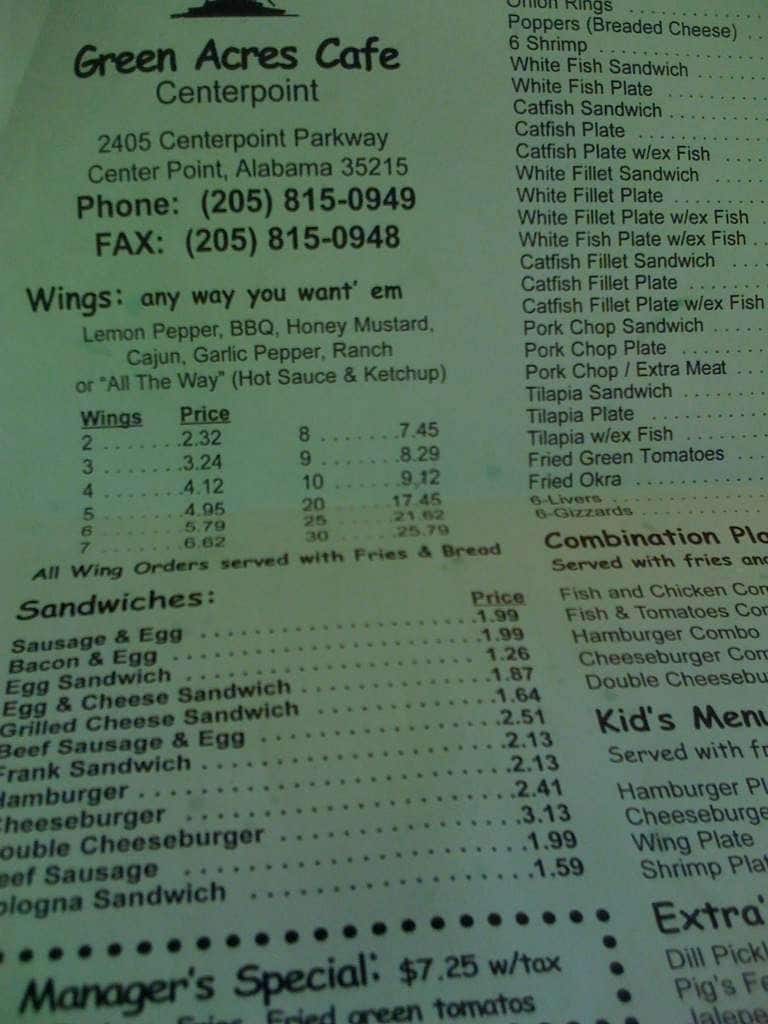 Centerpoint Phone Number >> Green Acres Cafe Centerpoint Pinson Center Point Birmingham Centerpoint Phone Number >> Green Acres Cafe Centerpoint Pinson Center Point Birmingham