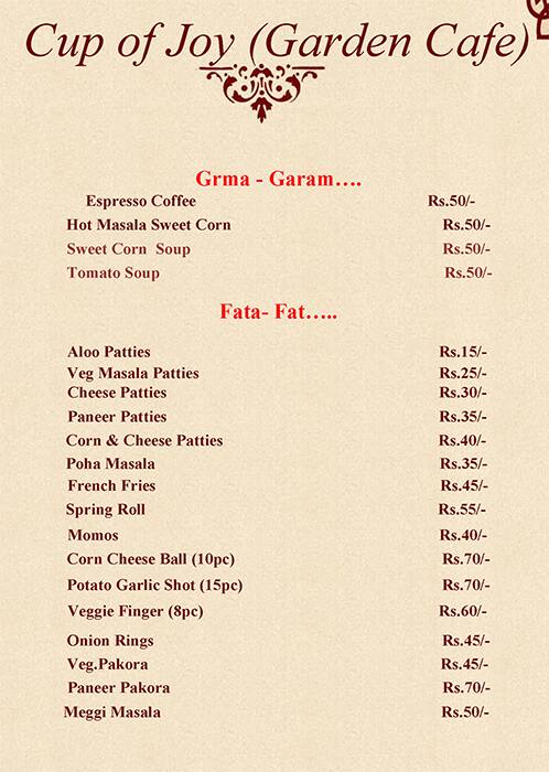 Cup Of Joy Menu Menu For Cup Of Joy Khatipura Road Jaipur Zomato