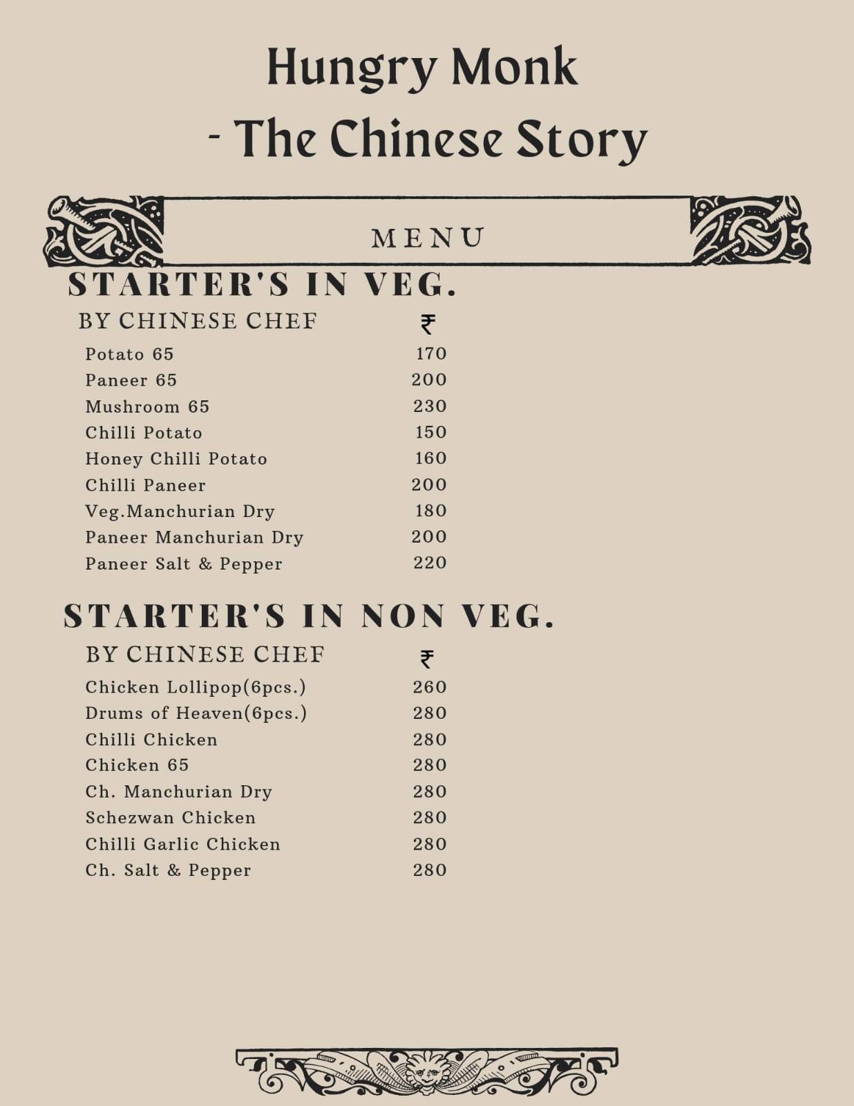 Menu at Chicken Central, New Delhi