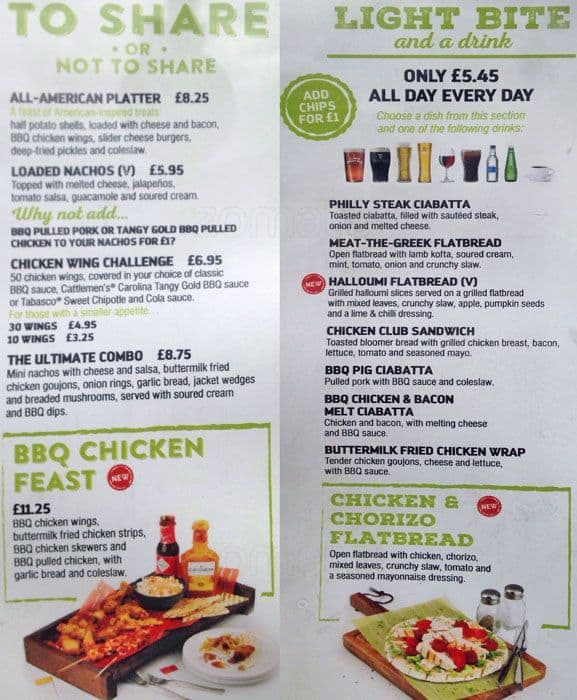 Yates menu, Menu restauracji Yates, Romford, London Zomato UK