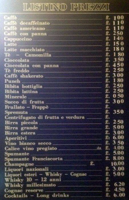 Menu di Bar Piazza 