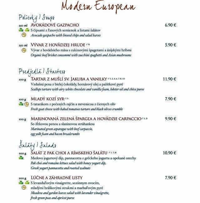 Menu de Lemon Tree