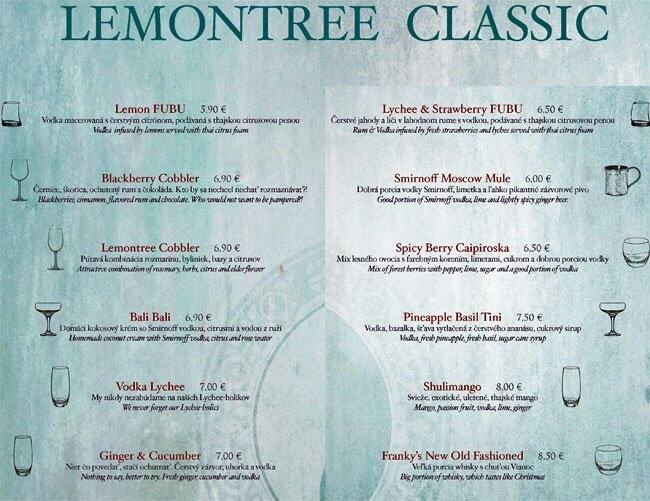 Menu de Lemon Tree