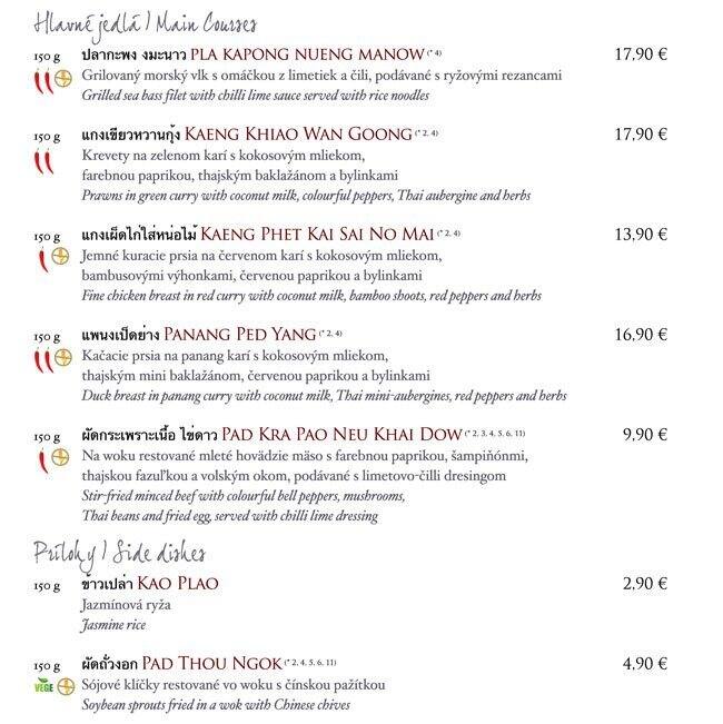 Menu de Lemon Tree