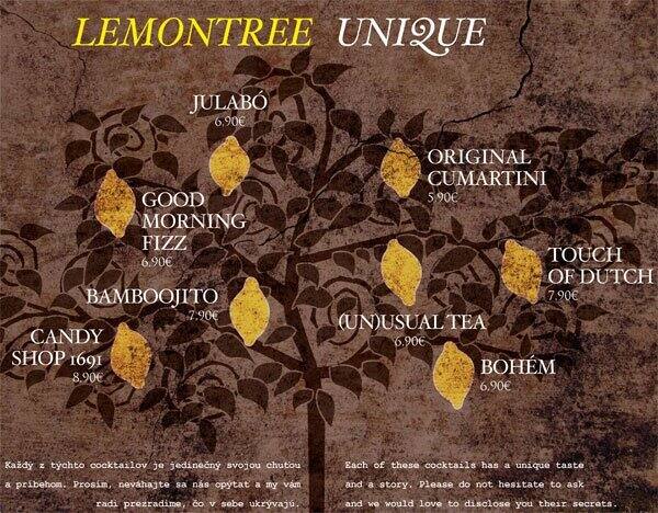 Menu de Lemon Tree