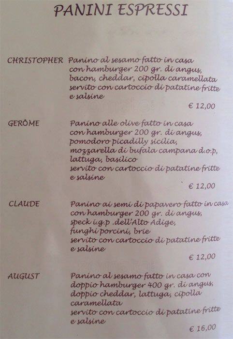Menu di Amelie 
