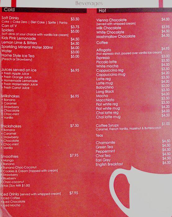 Chokolatta menu