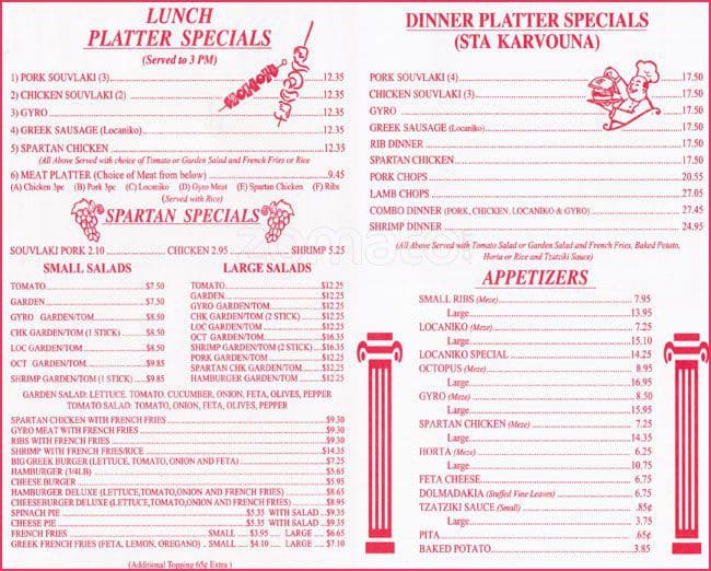 Spartan Souvlaki Menu, Menu for Spartan Souvlaki, Dyker Heights, New ...