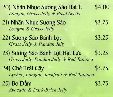 Menu at Nước Mía Viễn Đông 2 pub & bar, San Jose